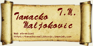 Tanacko Maljoković vizit kartica